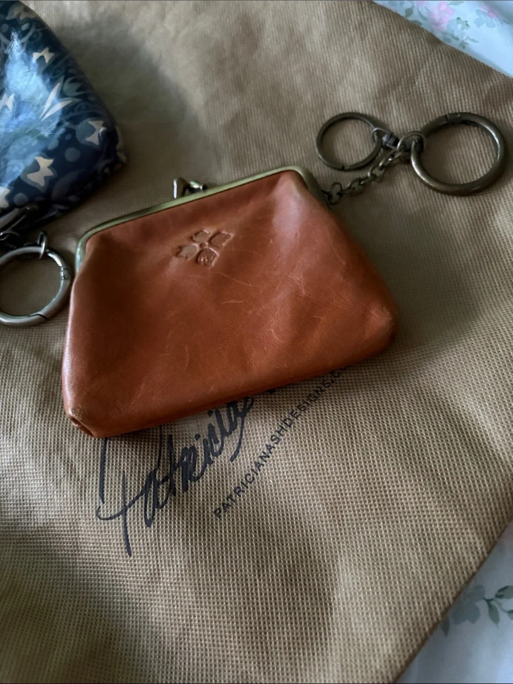 Patricia Nash Coin Pouch Trio in Tan, Brown and Blue Floral